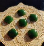 Rounded Square Deep Green Nephrite Jade Cabochon 14x14mm AAA Grade