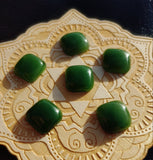 Rounded Square Deep Green Nephrite Jade Cabochon 14x14mm AAA Grade