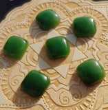 Rounded Square Deep Green Nephrite Jade Cabochon 14x14mm AAA Grade