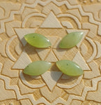 Light Apple Green Nephrite Jade Marquis Cabochon 12x6mm A Grade