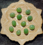 Light Apple Green Nephrite Jade Oval Cabochon 10x12mm AAA Grade