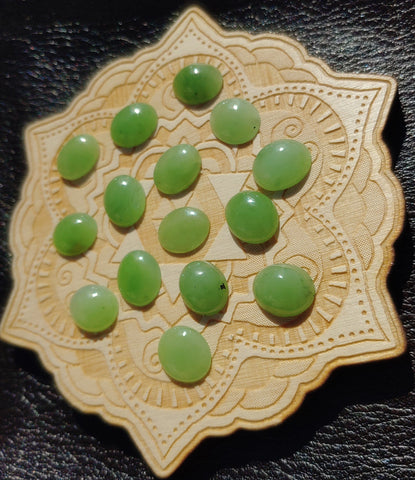 Light Apple Green Nephrite Jade Oval Cabochon 10x12mm AAA Grade