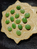 Light Apple Green Nephrite Jade Oval Cabochon 10x12mm AAA Grade