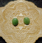 Light Apple Green Nephrite Jade Oval Cabochon 12x14mm AA Grade