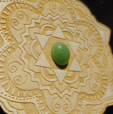 Light Apple Green Nephrite Jade Oval Cabochon 12x14mm A Grade