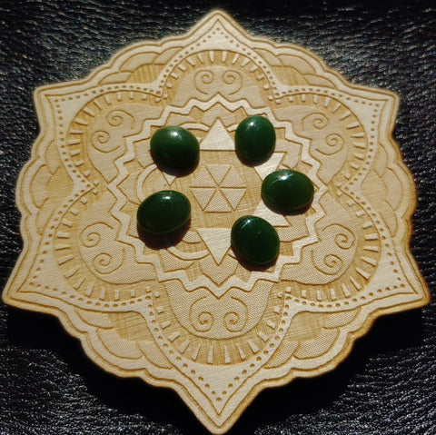 Medium Apple Green Nephrite Jade Cabochon 12x10mm Oval AAA Grade