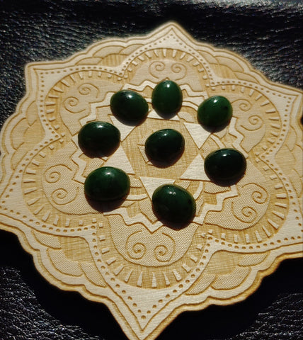Medium Apple Green Nephrite Jade Cabochon 12x10mm Oval AA Grade
