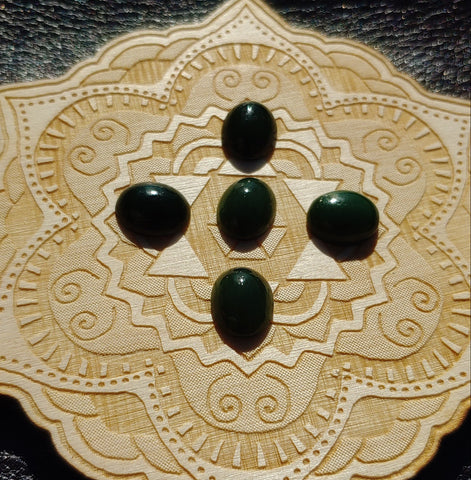 Dark Green Nephrite Jade Cabochon 12x10mm Oval AA Grade