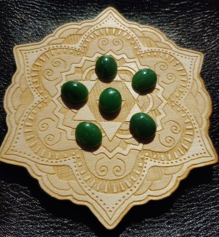Medium Green Nephrite Jade Cabochon 12x10mm Oval AAA Grade
