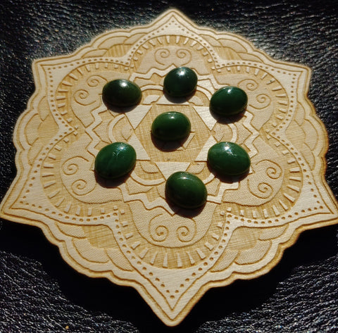 Medium Green Nephrite Jade Cabochon 12x10mm Oval AA Grade