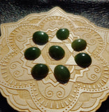 Olive Green Nephrite Jade Cabochon 12x10mm Oval AAA Grade