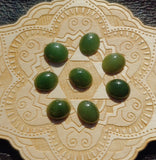 Olive Green Nephrite Jade Cabochon 12x10mm Oval AAA Grade