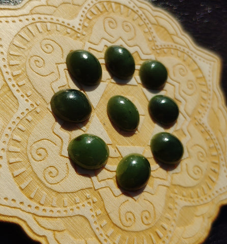 Olive Green Nephrite Jade Cabochon 12x10mm Oval AA Grade