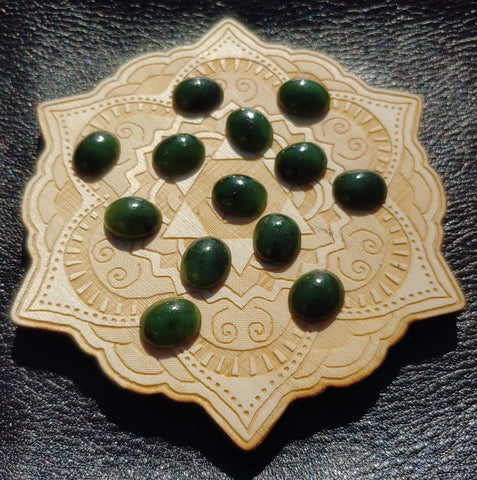 Green Nephrite Jade Cabochon 12x10mm Oval A Grade
