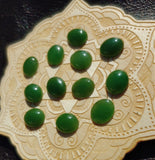 Green Nephrite Jade Cabochon 12x10mm Oval AAA Grade