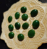 Green Nephrite Jade Cabochon 12x10mm Oval AAA Grade