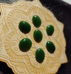 Green Nephrite Jade Cabochon 14x12mm Oval AAA Grade