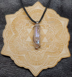 Aura Rose Quartz Crystal Pendant Necklace with Aquamarine Star with Quartz Accents in Sterling Silver