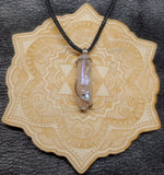 Aura Rose Quartz Crystal Pendant Necklace with Aquamarine Star with Quartz Accents in Sterling Silver