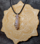 Aura Rose Quartz Crystal Pendant Necklace with Aquamarine Star with Quartz Accents in Sterling Silver
