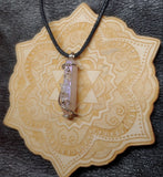Aura Rose Quartz Crystal Pendant Necklace with Aquamarine Star with Quartz Accents in Sterling Silver