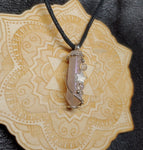 Aura Rose Quartz Crystal Pendant Necklace with Aquamarine Star with Quartz Accents in Sterling Silver