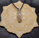 Aura Rose Quartz Crystal Pendant Necklace with Aquamarine Star with Quartz Accents in Sterling Silver