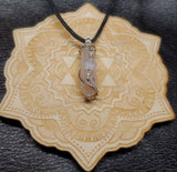 Aura Rose Quartz Crystal Pendant Necklace with Aquamarine Star with Quartz Accents in Sterling Silver