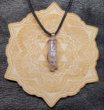 Aura Rose Quartz Crystal Pendant Necklace with Aquamarine Star with Quartz Accents in Sterling Silver