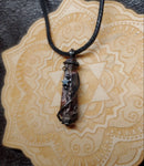 Rocky Butter Jasper Point Pendant Necklace with Hematite Star in Sterling Silver