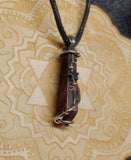 Rocky Butter Jasper Point Pendant Necklace with Hematite in Sterling Silver