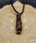 Rocky Butter Jasper Point Pendant Necklace with Hematite in Sterling Silver