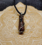 Rocky Butter Jasper Point Pendant Necklace with Hematite in Sterling Silver