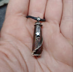 Rocky Butter Jasper Point Pendant Necklace with Hematite in Sterling Silver