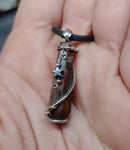 Rocky Butter Jasper Point Pendant Necklace with Hematite in Sterling Silver