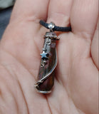Rocky Butter Jasper Point Pendant Necklace with Hematite in Sterling Silver