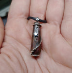 Rocky Butter Jasper Point Pendant Necklace with Hematite in Sterling Silver