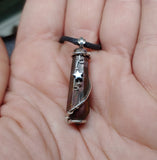 Rocky Butter Jasper Point Pendant Necklace with Hematite in Sterling Silver