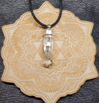 Quartz Crystal Pendant Necklace with Hematite and Rose Quartz in Sterling Silver and 14kt Yellow Gold Fill