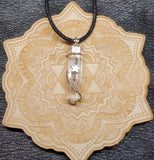 Quartz Crystal Pendant Necklace with Hematite and Rose Quartz in Sterling Silver and 14kt Yellow Gold Fill