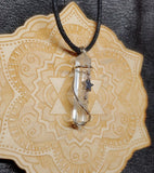 Quartz Crystal Pendant Necklace with Hematite and Rose Quartz in Sterling Silver and 14kt Yellow Gold Fill