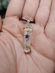 Quartz Crystal Pendant Necklace with Hematite and Rose Quartz in Sterling Silver and 14kt Yellow Gold Fill