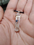 Quartz Crystal Pendant Necklace with Hematite and Rose Quartz in Sterling Silver and 14kt Yellow Gold Fill