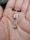 Quartz Crystal Pendant Necklace with Hematite and Rose Quartz in Sterling Silver and 14kt Yellow Gold Fill