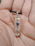Quartz Crystal Pendant Necklace with Hematite and Rose Quartz in Sterling Silver and 14kt Yellow Gold Fill
