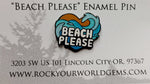 Beach Please Ocean Wave Heart Enamel Pin