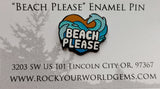 Beach Please Ocean Wave Heart Enamel Pin