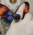Large Garnet Crystal Ring in Sterling Silver Sz 7.25