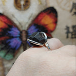 Large Garnet Crystal Ring in Sterling Silver Sz 7.25