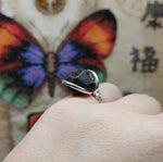 Large Garnet Crystal Ring in Sterling Silver Sz 7.25